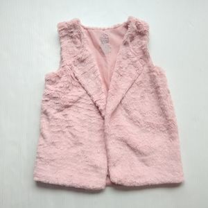 FADED GLORY • faux fur blush pink vest jacket